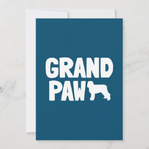 Tarjeta Festiva Regalo de perro del Grand Paw del abuelo de Newfyp