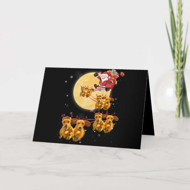 Tarjeta Festiva Regalo de perro | Navidades Dachshund Dog Funny (Anverso)
