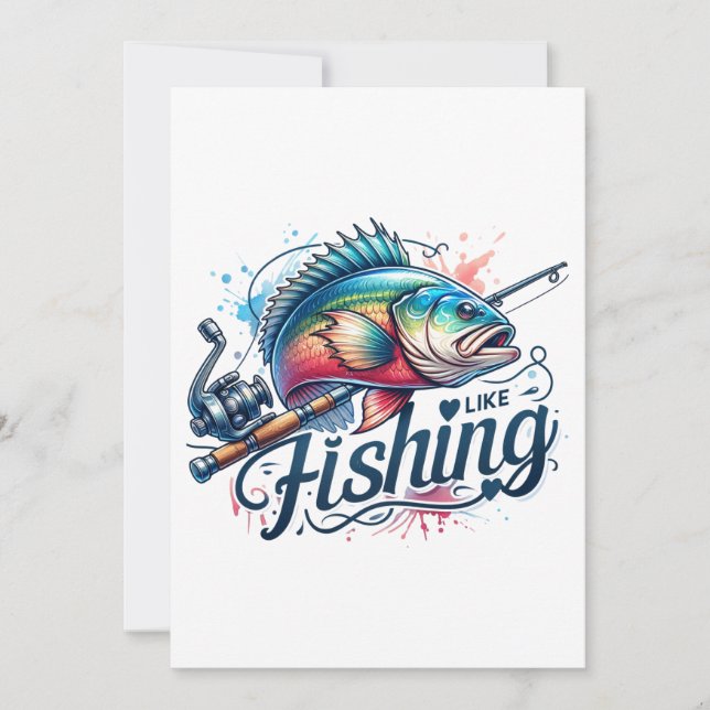 Tarjeta Festiva Regalo de pescador me gusta la pesca (Anverso)