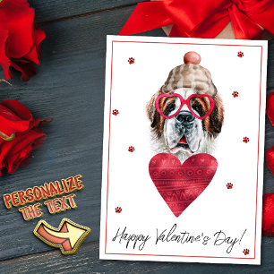 Tarjeta Festiva Regalo de San Bernard Dog Lover Valentine