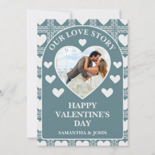 Tarjeta Festiva Regalo de San Valentín de Corazones Geométricos en