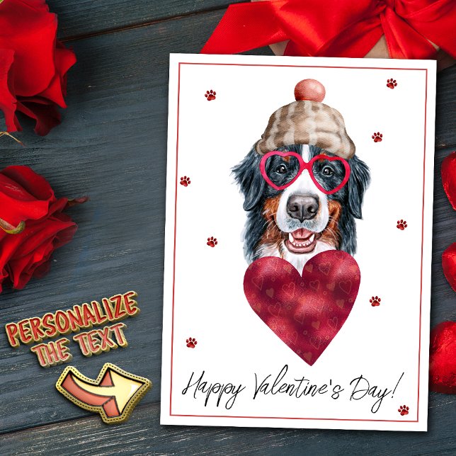 Tarjeta Festiva Regalo de San Valentín de Perro de Montaña de Bern (Subido por el creador)