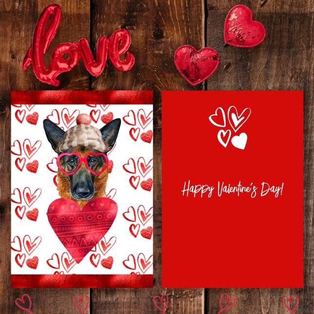 Tarjeta Festiva Regalo de San Valentín del Pastor Alemán (Subido por el creador)