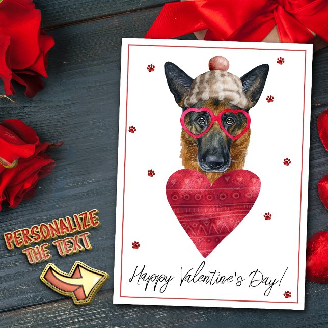 Tarjeta Festiva Regalo de San Valentín del Pastor Alemán (Subido por el creador)