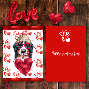 Tarjeta Festiva Regalo de San Valentín del perro de montaña Heart 