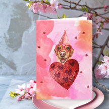 Regalo de San Valentín para perro Labrador naranja