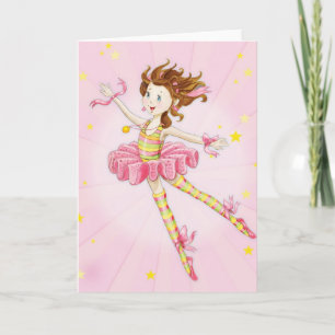Tarjeta Festiva Regalo de una hija pequeña Ballerina personalizada