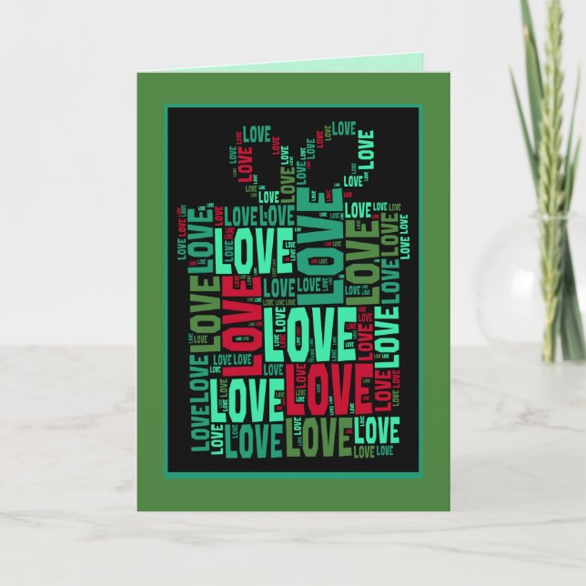 Tarjeta Festiva Regalo de vacaciones del saludo en blanco de amor (Anverso)