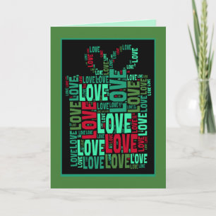 Tarjeta Festiva Regalo de vacaciones del saludo en blanco de amor