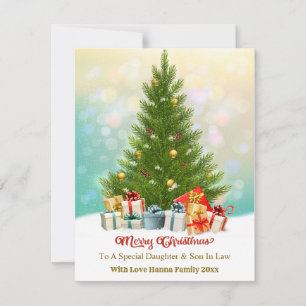 Tarjeta Festiva Regalo de vacaciones familiar elegante I Árbol de 