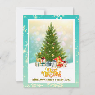 Tarjeta Festiva Regalo de vacaciones familiares elegantes I Árbol 