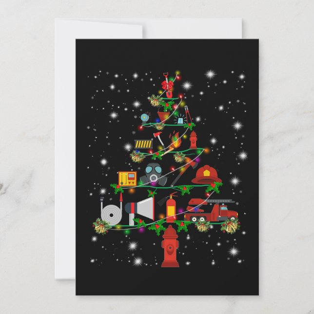 Tarjeta Festiva Regalo del bombero| Diversión navideña de bomberos (Anverso)