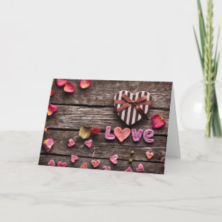 Tarjeta Festiva Regalo del Día de San Valentín con forma de corazó