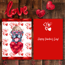 Tarjeta Festiva Regalo del Día de San Valentín para Amante de Perr