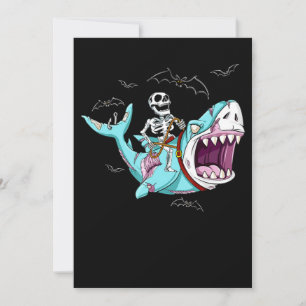 Tarjeta Festiva Regalo divertido de Halloween de tiburón zombie mo