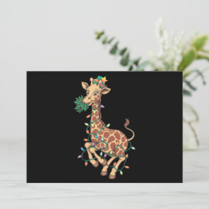 Tarjeta Festiva Regalo divertido para amante de jirafas y árbol de