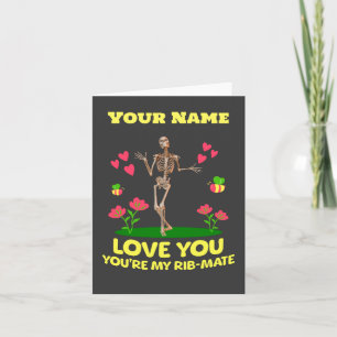 Tarjeta Festiva Regalo Gótico de Esqueleto de Amor de Compañero de