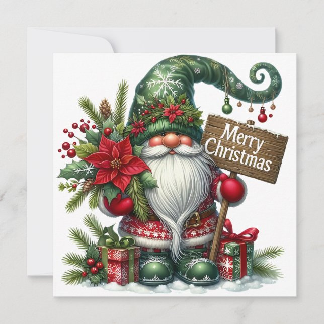 Tarjeta Festiva Regalo navideño con decoraciones (Anverso)