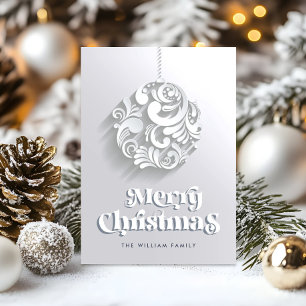 Tarjeta Festiva Regalo navideño moderno saludo de burbujas