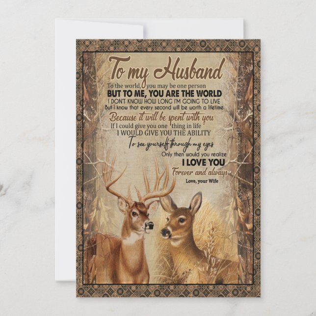 Tarjeta Festiva Regalo para esposo | Carta a mi esposo de parte de (Anverso)