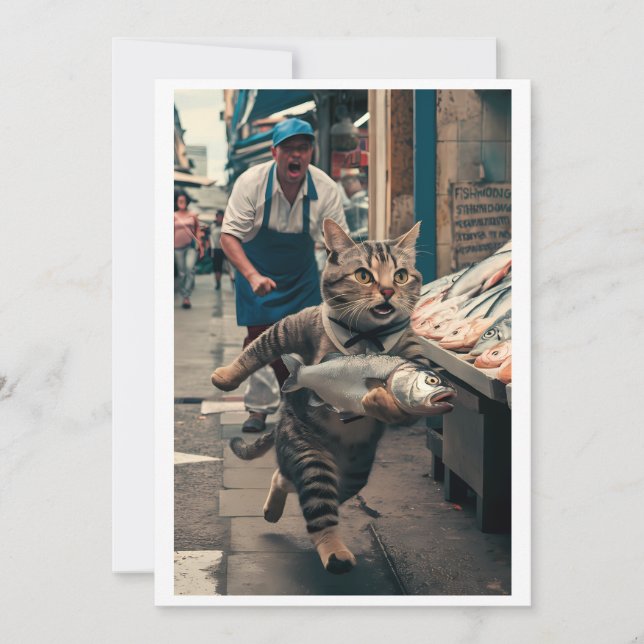 Tarjeta Festiva Regalo personalizado: caprichosa foto de 'Fishy Fi (Anverso)