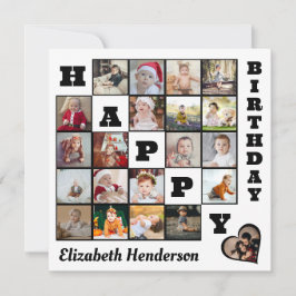 Tarjeta Festiva Regalo Personalizado de Cumpleaños con Collage de 