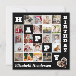 Tarjeta Festiva Regalo Personalizado de Cumpleaños con Collage de 