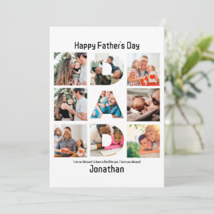 Tarjeta Festiva Regalo personalizado para papá padre Día 9 Collage