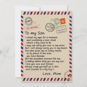 Tarjeta Festiva Regalo Son   Carta A Mi Hijo Amor De Mamá