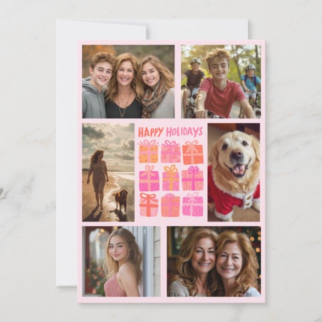 Tarjeta Festiva Regalos A Mano Presenta PERSONALIZADO Dibujado A M (Anverso)