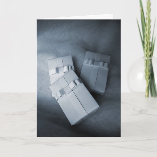 Tarjeta Festiva Regalos Blancos (Anverso)