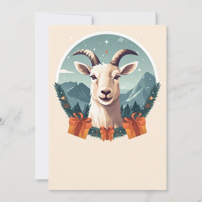 Tarjeta Festiva Regalos de cabra de los navidades (Anverso)