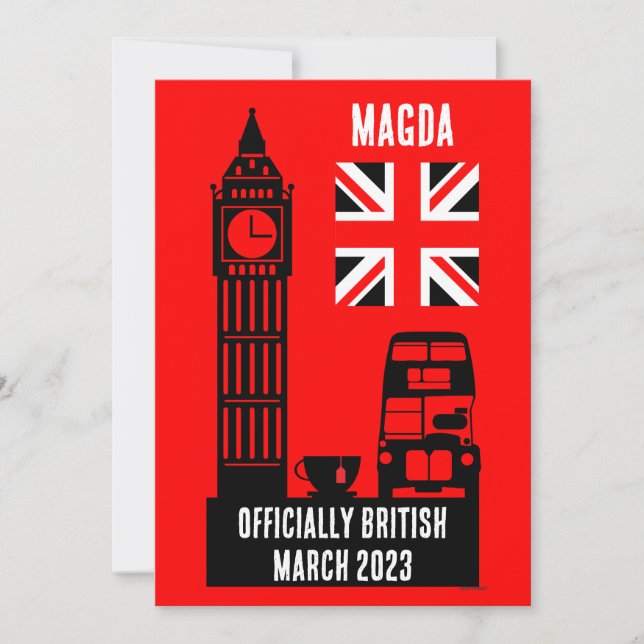 Tarjeta Festiva Regalos de ciudadanía británica (Anverso)