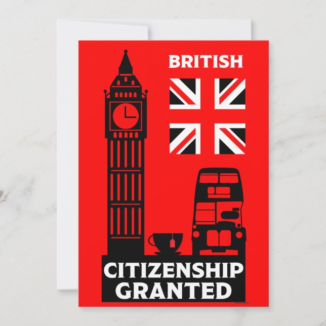 Tarjeta Festiva Regalos de ciudadanía británica (Anverso)