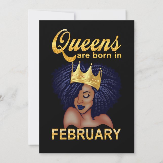 Tarjeta Festiva Regalos de cumpleaños | Las Reinas Nacen En Febrer (Anverso)