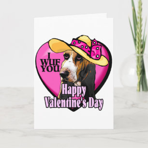 Tarjeta Festiva Regalos de Día de San Valentín de Hound Basset
