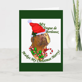 Tarjeta Festiva Regalos de Dogue de Bordeaux Christmas