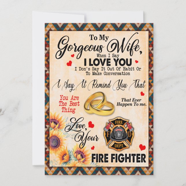 Tarjeta Festiva Regalos de esposa | Carta A Mi Esposa Amor Del Mar (Anverso)