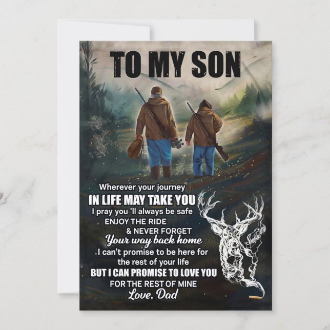 Tarjeta Festiva Regalos de hijos | Carta A Mi Hijo Amor De Papá (Anverso)