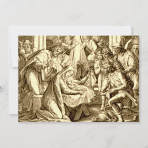 Tarjeta Festiva Regalos de la escena de la Natividad para Navidade