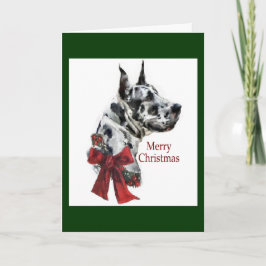 Tarjeta Festiva Regalos de los Navidades Harlequin Great Dane