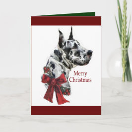 Tarjeta Festiva Regalos de los Navidades Harlequin Great Dane
