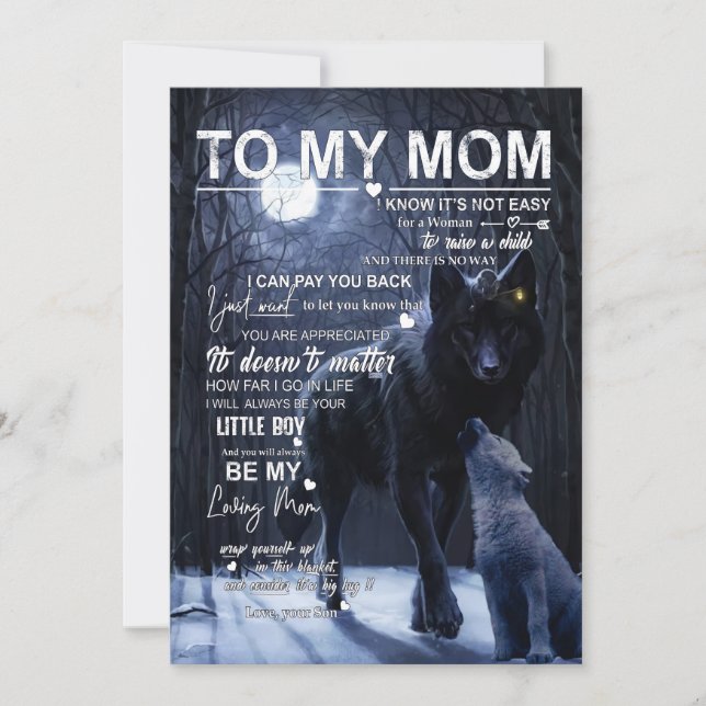 Tarjeta Festiva Regalos de mamá | Carta A Mi Mamá Amor De Hijo (Anverso)