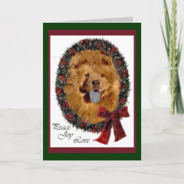 Tarjeta Festiva Regalos de Navidades Chow Chow