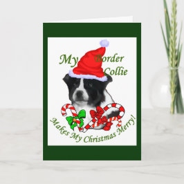 Tarjeta Festiva Regalos de Navidades de Collie Fronterizo