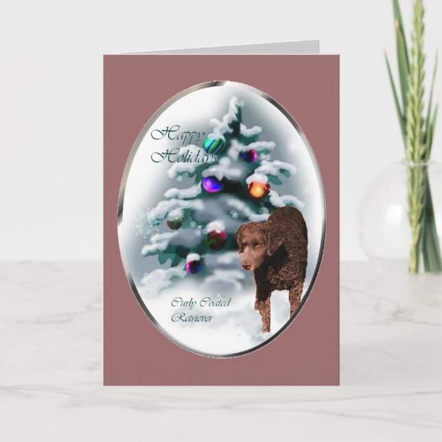 Tarjeta Festiva Regalos de Navidades de Curly Coever (Anverso)