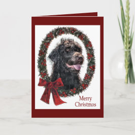 Tarjeta Festiva Regalos de Navidades de Labradoodle