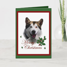 Tarjeta Festiva Regalos de Navidades de Malamute en Alaskan
