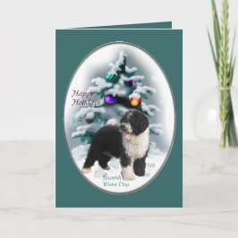 Tarjeta Festiva Regalos de Navidades de Perro de Agua de España