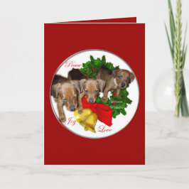 Tarjeta Festiva Regalos de Navidades de Pinscher en Alemania